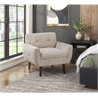 Pemberly Row Contemporary Velvet Accent Chair in Brown Finish