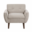 Pemberly Row Contemporary Velvet Accent Chair in Brown Finish