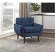 Pemberly Row Contemporary Velvet Accent Chair in Navy Finish