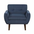 Pemberly Row Contemporary Velvet Accent Chair in Navy Finish