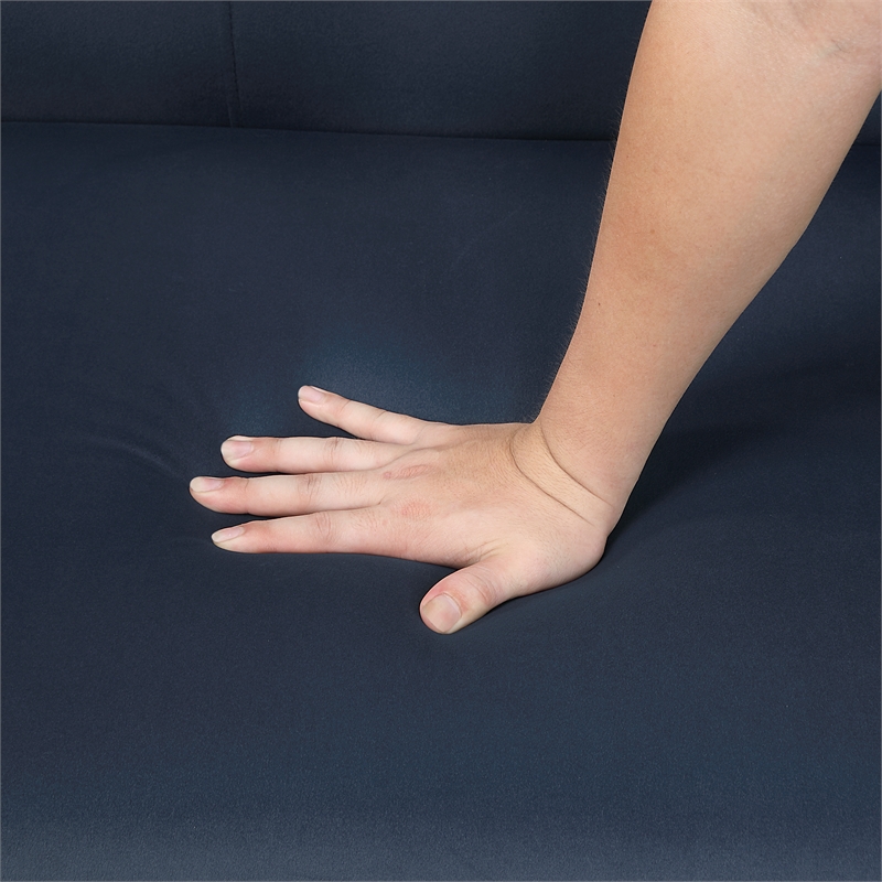 Pemberly Row Contemporary Velvet Accent Chair in Navy Finish