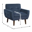 Pemberly Row Contemporary Velvet Accent Chair in Navy Finish