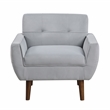 Pemberly Row Contemporary Velvet Accent Chair in Gray Finish