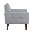 Pemberly Row Contemporary Velvet Accent Chair in Gray Finish