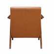 Pemberly Row Mid-Century Faux leather Accent Chair in Matt brown