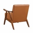 Pemberly Row Mid-Century Faux leather Accent Chair in Matt brown