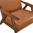 Pemberly Row Mid-Century Faux leather Accent Chair in Matt brown
