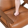 Pemberly Row Mid-Century Faux leather Accent Chair in Matt brown