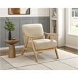 Pemberly Row Mid-Century Textured Accent Chair in Light brown