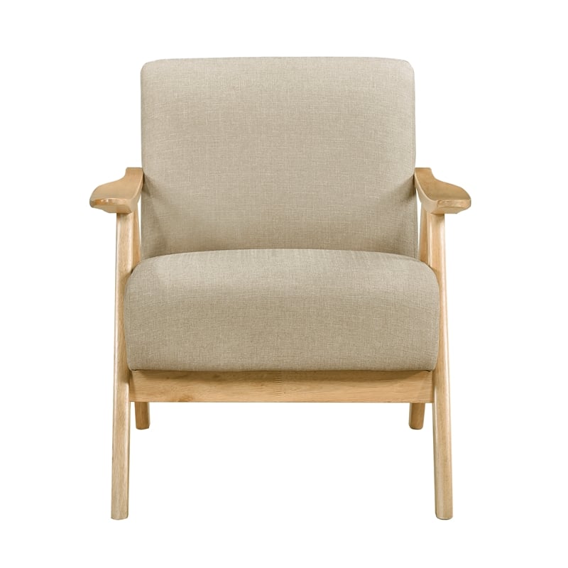 Pemberly Row Mid-Century Textured Accent Chair in Light brown