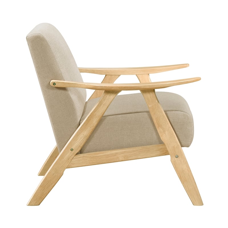 Pemberly Row Mid-Century Textured Accent Chair in Light brown