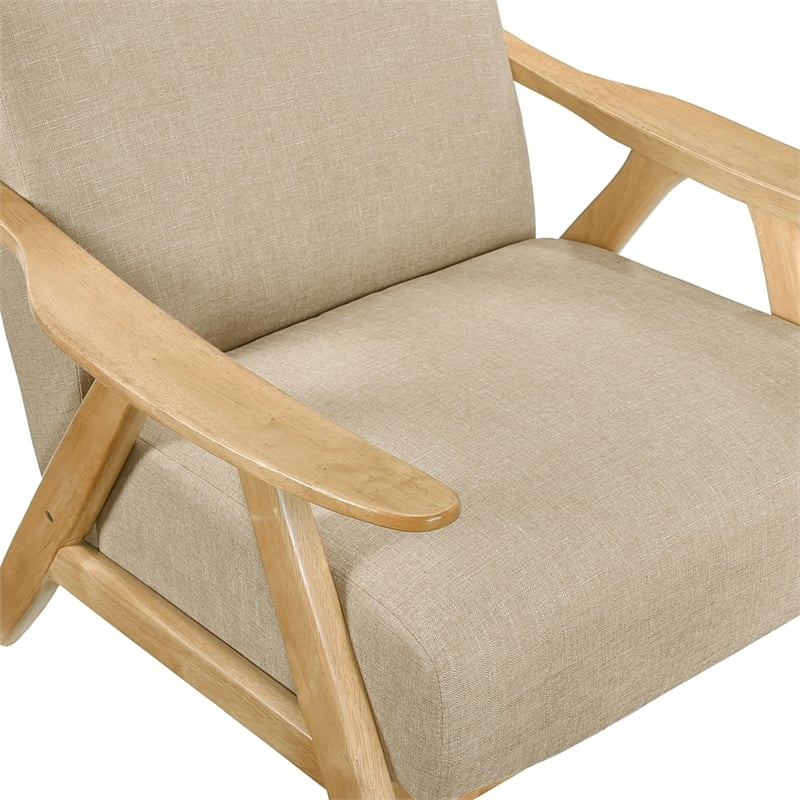 Pemberly Row Mid-Century Textured Accent Chair in Light brown
