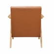 Pemberly Row Mid-Century Faux leather Accent Chair in Matt brown