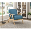 Pemberly Row Mid-Century Textured Fabric Accent Chair in Blue