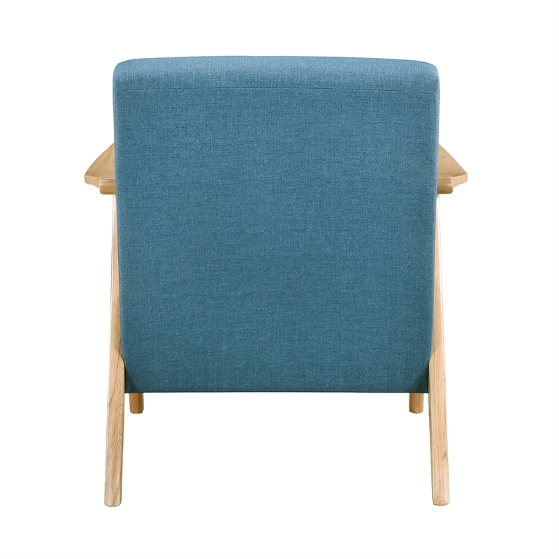 Pemberly Row Mid-Century Textured Fabric Accent Chair in Blue