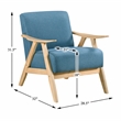 Pemberly Row Mid-Century Textured Fabric Accent Chair in Blue