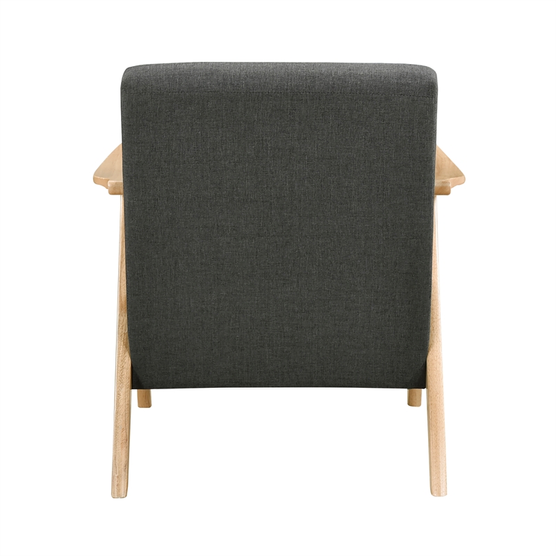 Pemberly Row Mid-Century Textured Accent Chair in Dark Gray Finish