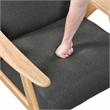 Pemberly Row Mid-Century Textured Accent Chair in Dark Gray Finish