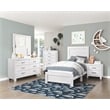 Pemberly Row Farmhouse Asian Hardwood Nightstand in White Finish