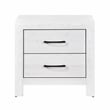 Pemberly Row Farmhouse Asian Hardwood Nightstand in White Finish