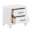 Pemberly Row Farmhouse Asian Hardwood Nightstand in White Finish