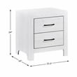 Pemberly Row Farmhouse Asian Hardwood Nightstand in White Finish