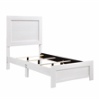Pemberly Row Farmhouse Asian Hardwood Twin Bed in White Finish