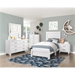 Pemberly Row Farmhouse Asian Hardwood Twin Bed in White Finish