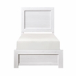 Pemberly Row Farmhouse Asian Hardwood Twin Bed in White Finish