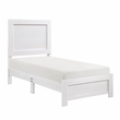 Pemberly Row Farmhouse Asian Hardwood Twin Bed in White Finish