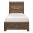 Pemberly Row Farmhouse Asian Hardwood Twin Bed in Rustic Brown