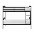 Pemberly Row Asian Hardwood Twin/Twin Bunk Bed in Wire Brushed Black