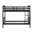 Pemberly Row Asian Hardwood Twin/Twin Bunk Bed in Wire Brushed Black