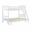 Pemberly Row Asian Hardwood Twin/Full Bunk Bed in Wire Brushed White