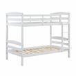 Pemberly Row Asian Hardwood Twin/Twin Bunk Bed in Wire Brushed White Finish