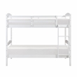 Pemberly Row Asian Hardwood Twin/Twin Bunk Bed in Wire Brushed White Finish