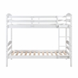 Pemberly Row Asian Hardwood Twin/Twin Bunk Bed in Wire Brushed White Finish