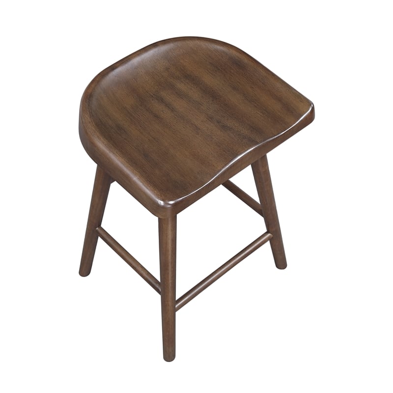 Pemberly Row Traditional Acacia Counter Height Stool in Brown