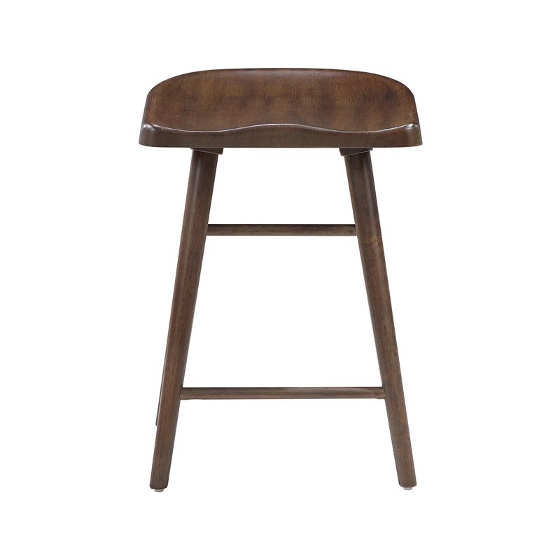 Pemberly Row Traditional Acacia Counter Height Stool in Brown