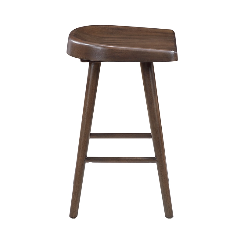 Pemberly Row Traditional Acacia Counter Height Stool in Brown