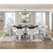 Pemberly Row Contemporary Solid Wood Dining Table in Ebony Finish