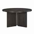 Pemberly Row Contemporary Solid Wood Dining Round Table in Ebony