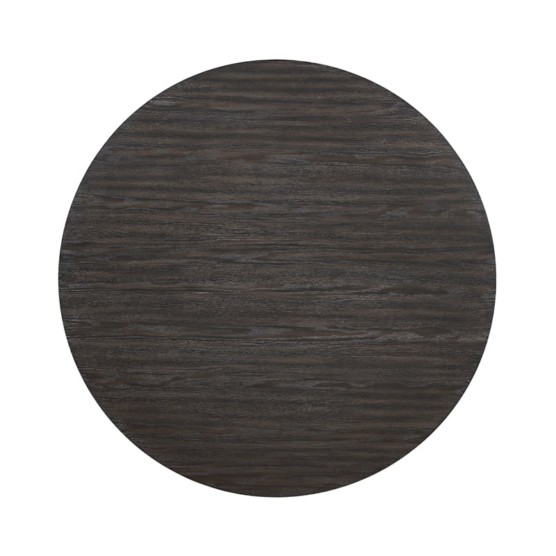 Pemberly Row Contemporary Solid Wood Dining Round Table in Ebony