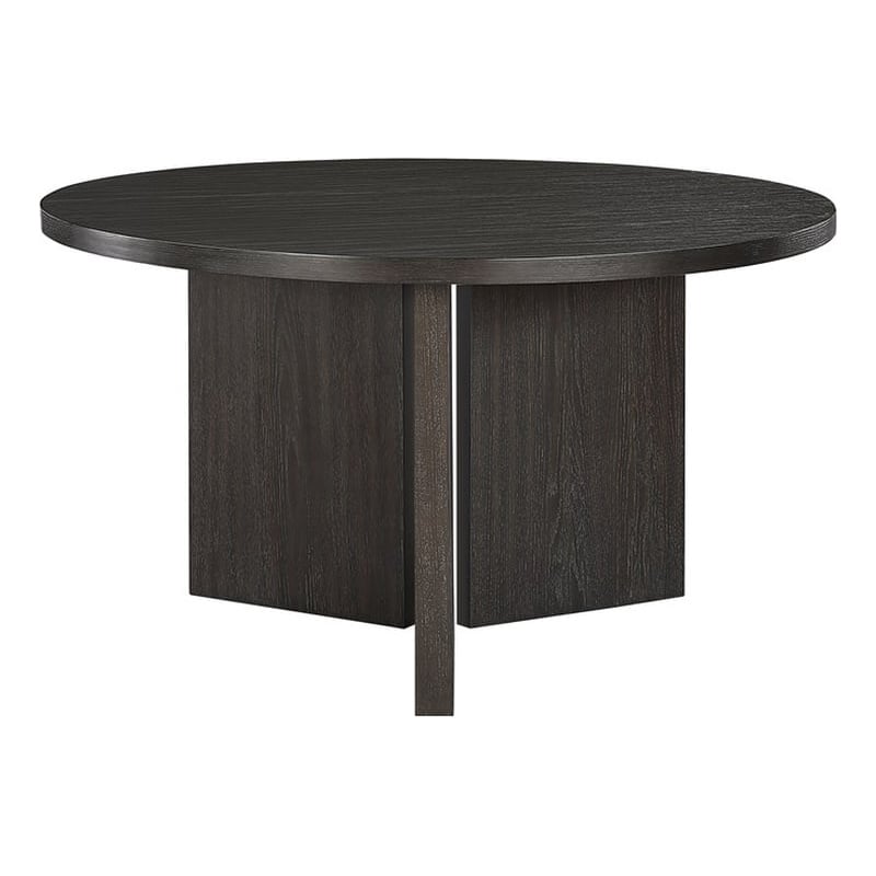 Pemberly Row Contemporary Solid Wood Dining Round Table in Ebony