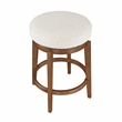 Pemberly Row Boucle Fabric Swivel Counter Height Chair in White