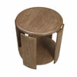 Pemberly Row Contemporary Solid Wood End Table in Brown Finish