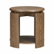 Pemberly Row Contemporary Solid Wood End Table in Brown Finish