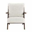 Pemberly Row Chenille Accent Chair in Beige and Pascal Brown finish