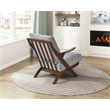 Pemberly Row Chenille Accent Chair in Gray and Pascal Brown finish
