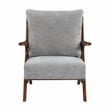 Pemberly Row Chenille Accent Chair in Gray and Pascal Brown finish